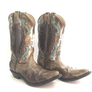SMOKY MOUNTAIN Cowboy Boots Boho Turquoise Bronze